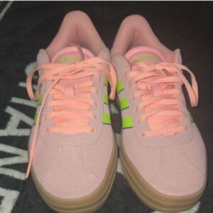 Adidas Women's Pink and Lime Sneakers